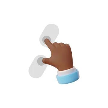 3D hand gesture for touch screen, vector illustration. Illustrazione stock