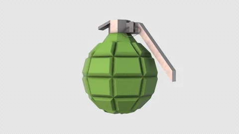 3D Hand Grenade Rotating on a Transparent Background. Hand Grenade. Explosives. Stock Footage 281226116