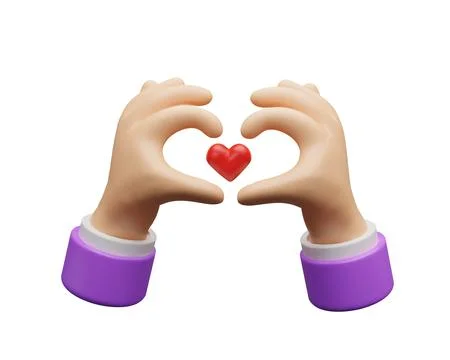3d hand heart gesture. Stock Illustration