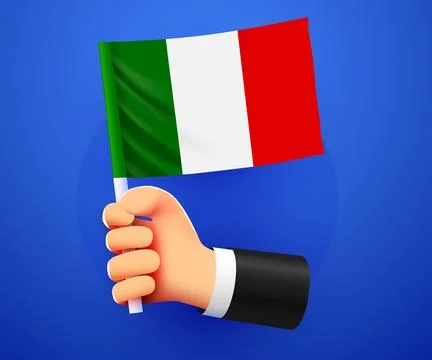 3d hand holding Italy National flag. Stock Illustration