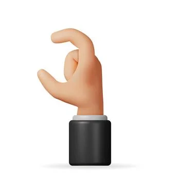 3D Hand Holding Pose Isolated Stock Illustration