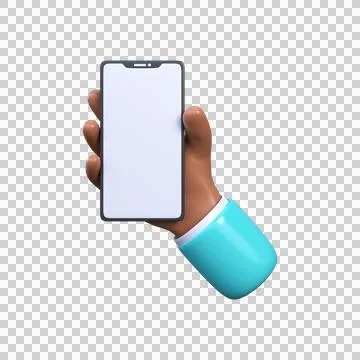 3d hand holding a smartphone. Stock Illustration