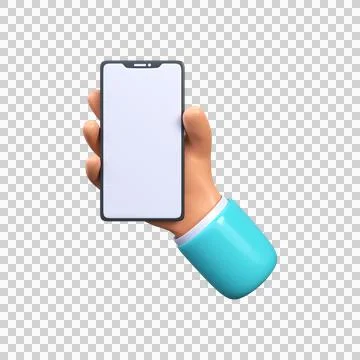 3d hand holding a smartphone. Stock Illustration