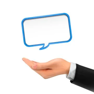 3d hand holding speech bubble Stock Illustration