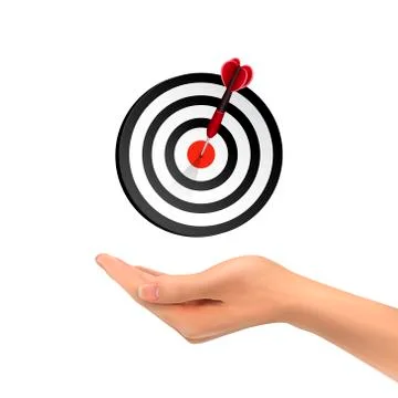 3d hand holding target button イラスト素材