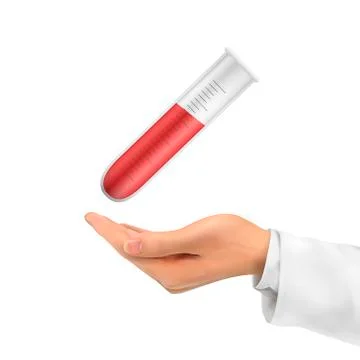 3d hand holding test tubes Stock Illustration