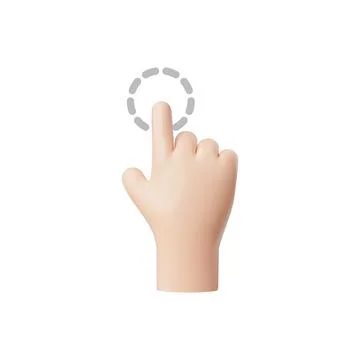 3D hand icon pressing action vector illustration 스톡 일러스트