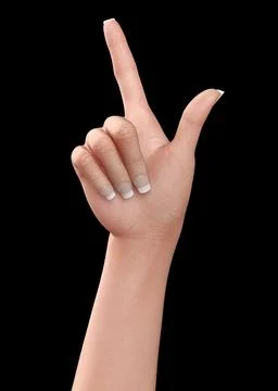 3D Hand with long square nails Illustrazione stock
