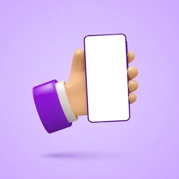 3d hand with phone. Illustrazione stock