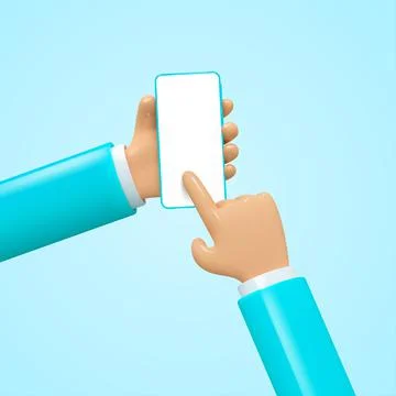 3d hand with phone. Stock Illustration