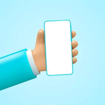 3d hand with phone. Stock Illustration