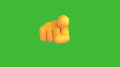 3D Hand Pointing at Camera Animation on Green Screen. Stock Footage 335653309