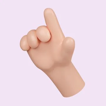 3d hand pointing gesture. Touch or click icon. Alternate pointer to select the Stockillustratie