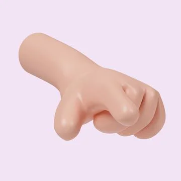 3d hand pointing gesture. Touch or click icon. Alternate pointer to select the Stock Illustration