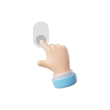 3D hand pressing button icon vector illustration 스톡 일러스트