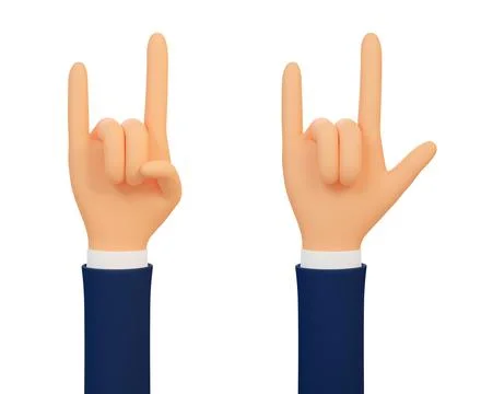 3d hand rock on gesture Stock Illustration