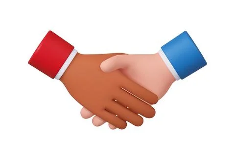 3d hand shake icon gesture Stockillustratie
