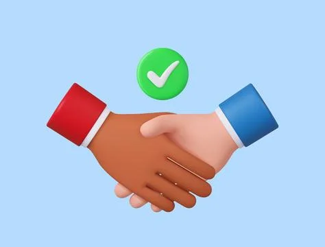 3d hand shake icon gesture Stockillustratie