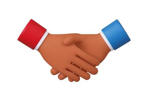 3d hand shake icon gesture Stockillustratie