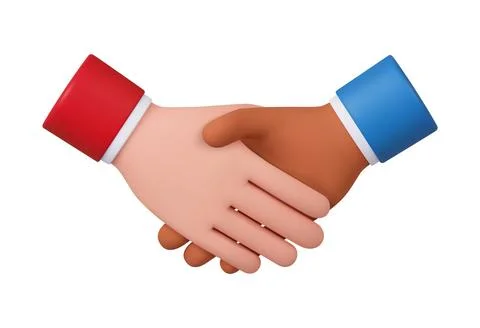 3d hand shake icon gesture Stockillustratie