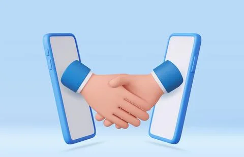 3d hand shake icon gesture Stockillustratie