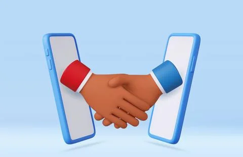 3d hand shake icon gesture Stockillustratie