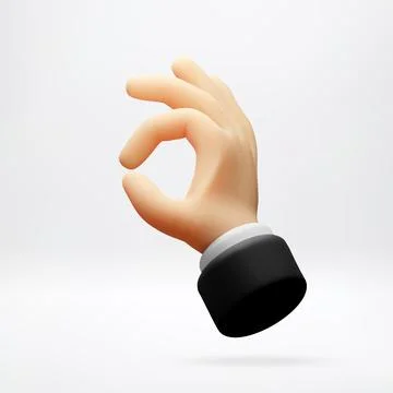 3D hand showing okay gesture. Stock Illustration