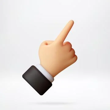 3D hand showing pointing gesture. Stock Illustration