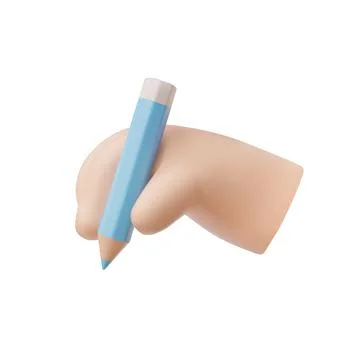 3D hand writing with pencil vector icon illustration 스톡 일러스트