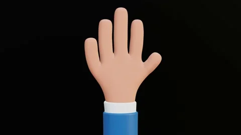 3D hands counting one to ten on chroma key black screen background animation Stock-Footage 235826638