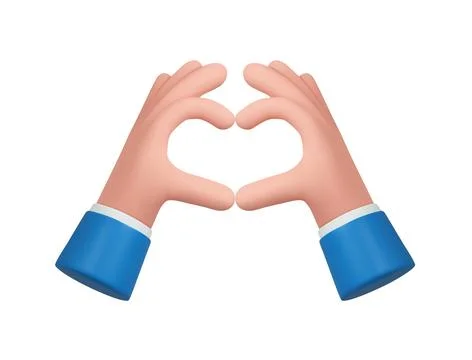3d hands fold the shape of a heart Ilustração Stock