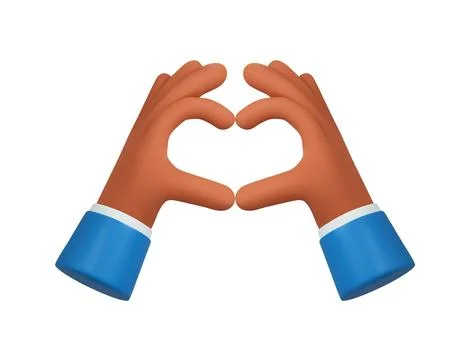 3d hands fold the shape of a heart Illustrazione stock