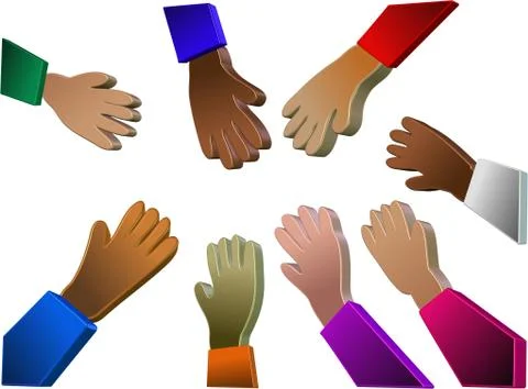 3d hands Reaching Out Stock-Illustration