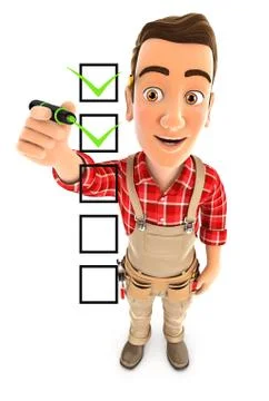 3d handyman checklist Stock Illustration