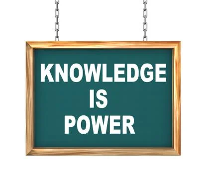 3d hanging banner - knowledge is power Stock Illustration