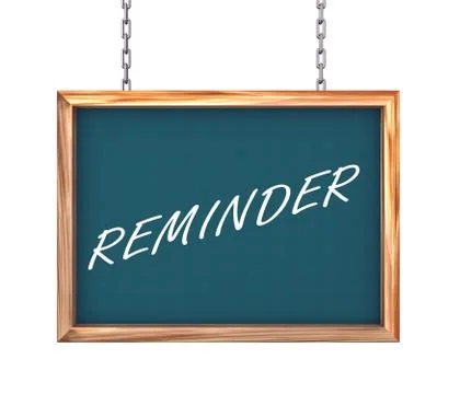 3d hanging banner - reminder Stock Illustration