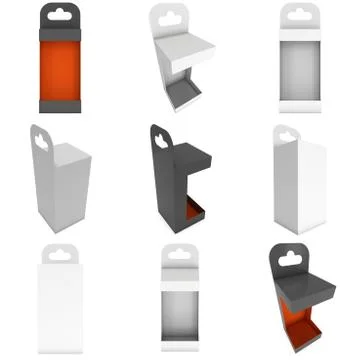 3d Hanging open box Illustrazione stock