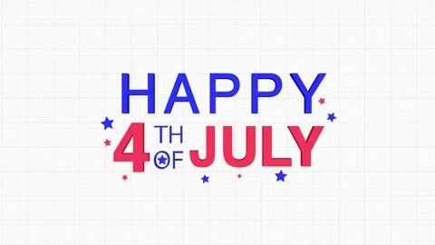 3D Happy 4th of July text animation. Happy 4th of july independence day text ani Stock Footage 312207851