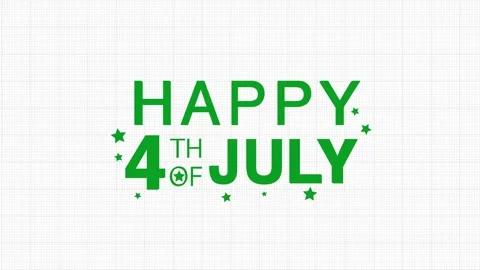 3D Happy 4th of July text animation. Happy 4th of july independence day text ani Stock Footage 312207852