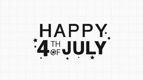 3D Happy 4th of July text animation. Happy 4th of july independence day text ani Stock Footage 312207853