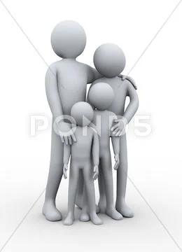 3d happy family member Stock Illustration