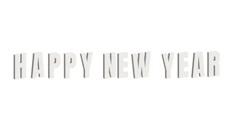 3D Happy New Year Animation with Gray Text on White Background.4k video loo.. Stock Footage 294956172