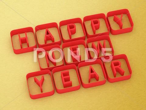 3d happy new year Stock Illustration