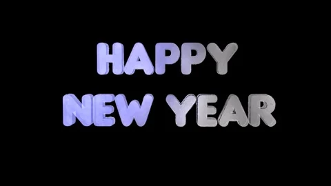 3D “Happy New Year” text gradually freezes into icy crystal Stock Footage 322574406