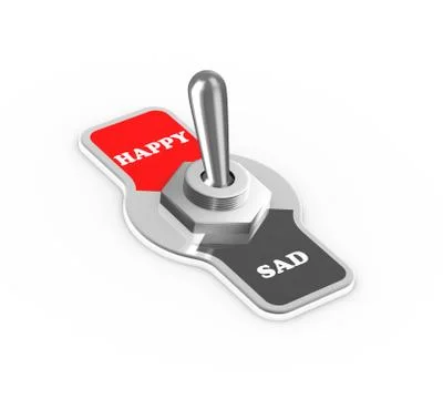 3d happy sad toggle switch button Stock Illustration