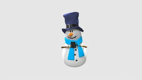 3D Happy Snowman Using Smartphone Stock-Footage 295146256