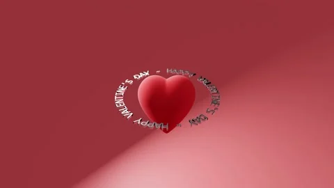 3D Happy Valentine's Day Loop, with text spinning around. Stock Footage 147408864