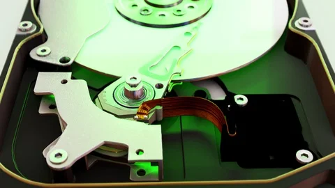 3D hard disk workflow spinning disk Stock Footage 126228620