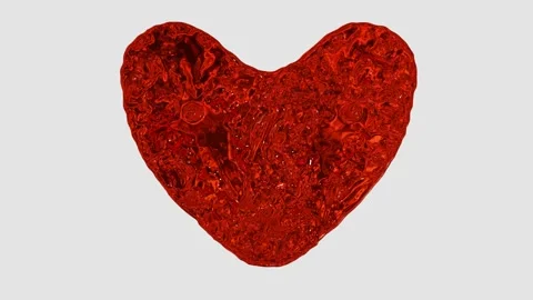 3d HD animation of heart made of red flowing liquids Stock Footage 148211062