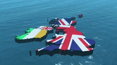 3D HD United Kingdom Map Stock Footage 5506030